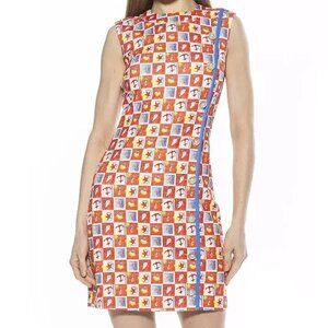Alexia Admor Red Seashell Strip Detail Shift Dress S NWT Nautical Resort Preppy